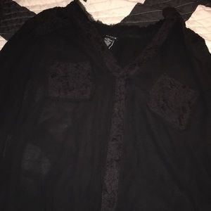 Torrid lace button down blouse
